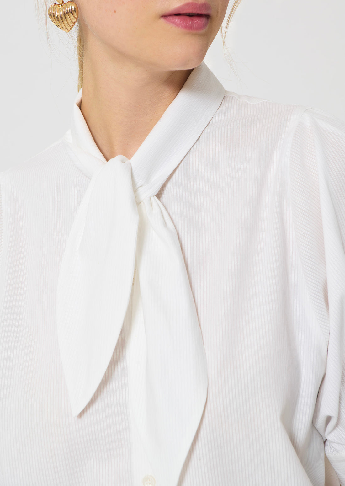 shirt in ecru ribbed cotton