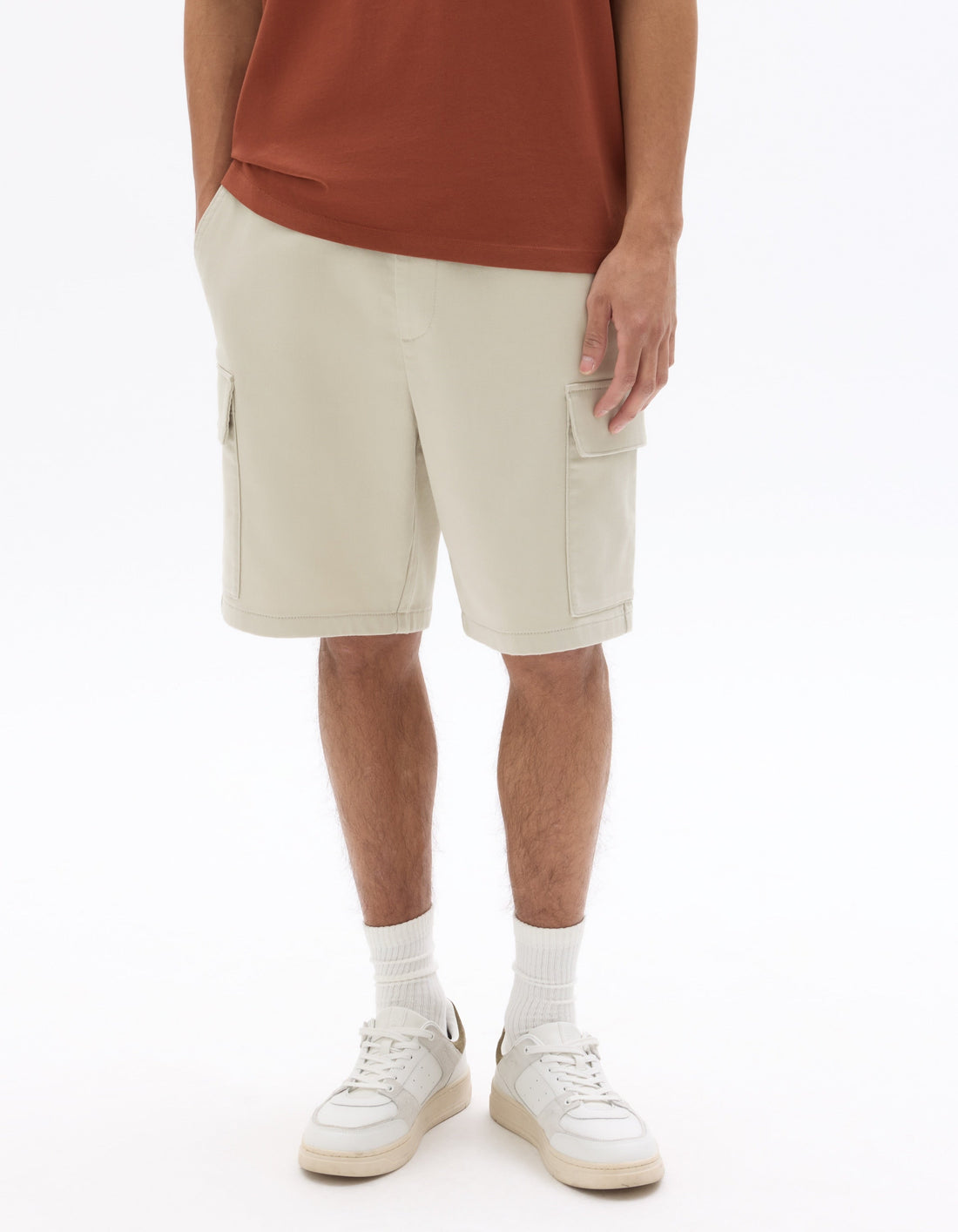 Stretch Cotton Cargo Shorts Celio