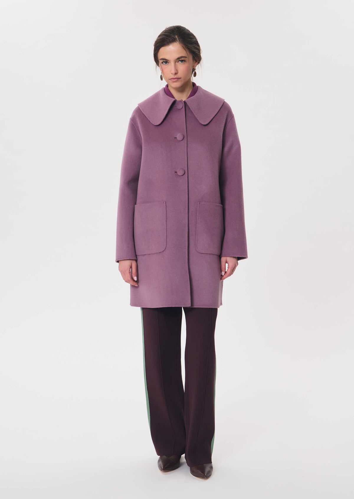 Marie coat in purple wool by Tara Jarmon