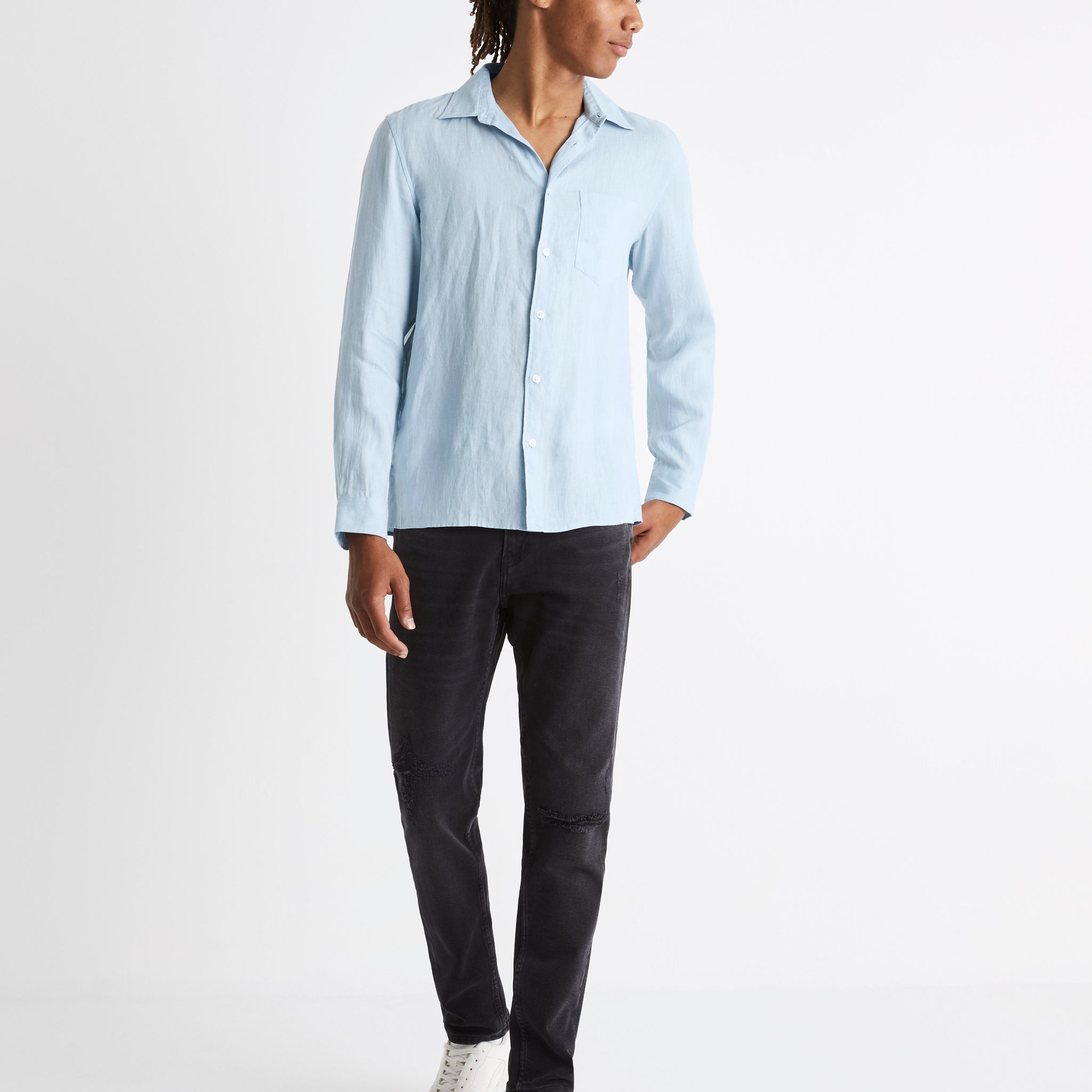 BAFLAX LIGHT BLUE LS SHIRT - Celio lebanon