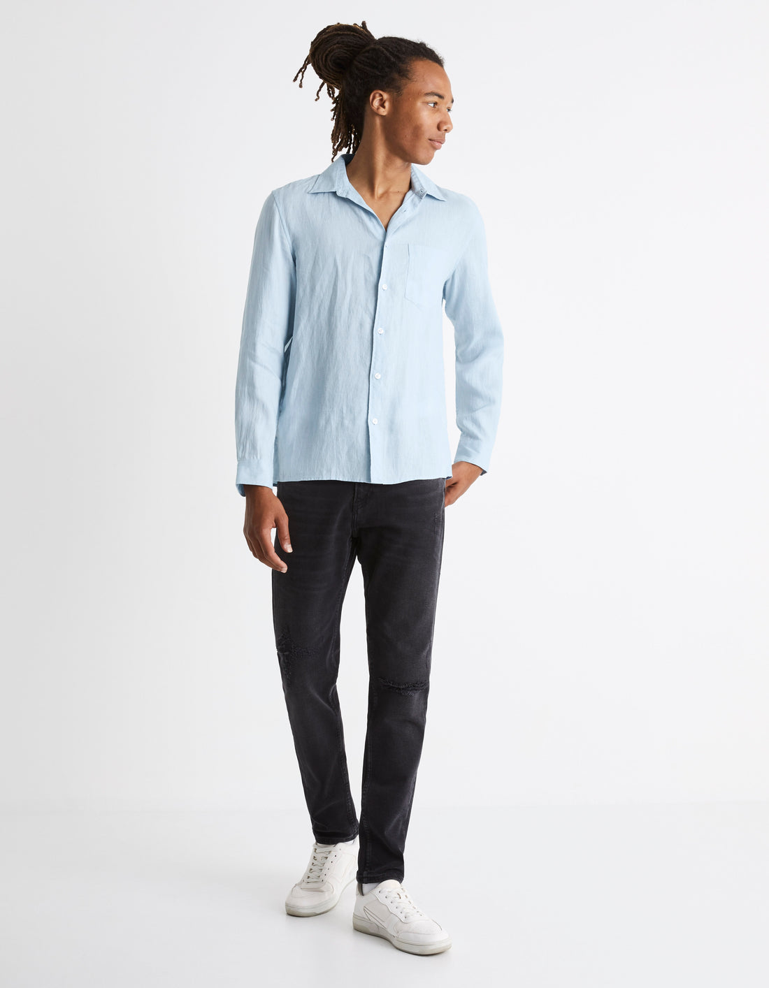 BAFLAX LIGHT BLUE LS SHIRT - Celio lebanon