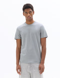 Regular Fit Crew Neck 100% Cotton T-shirt - Grey-Blue Celio