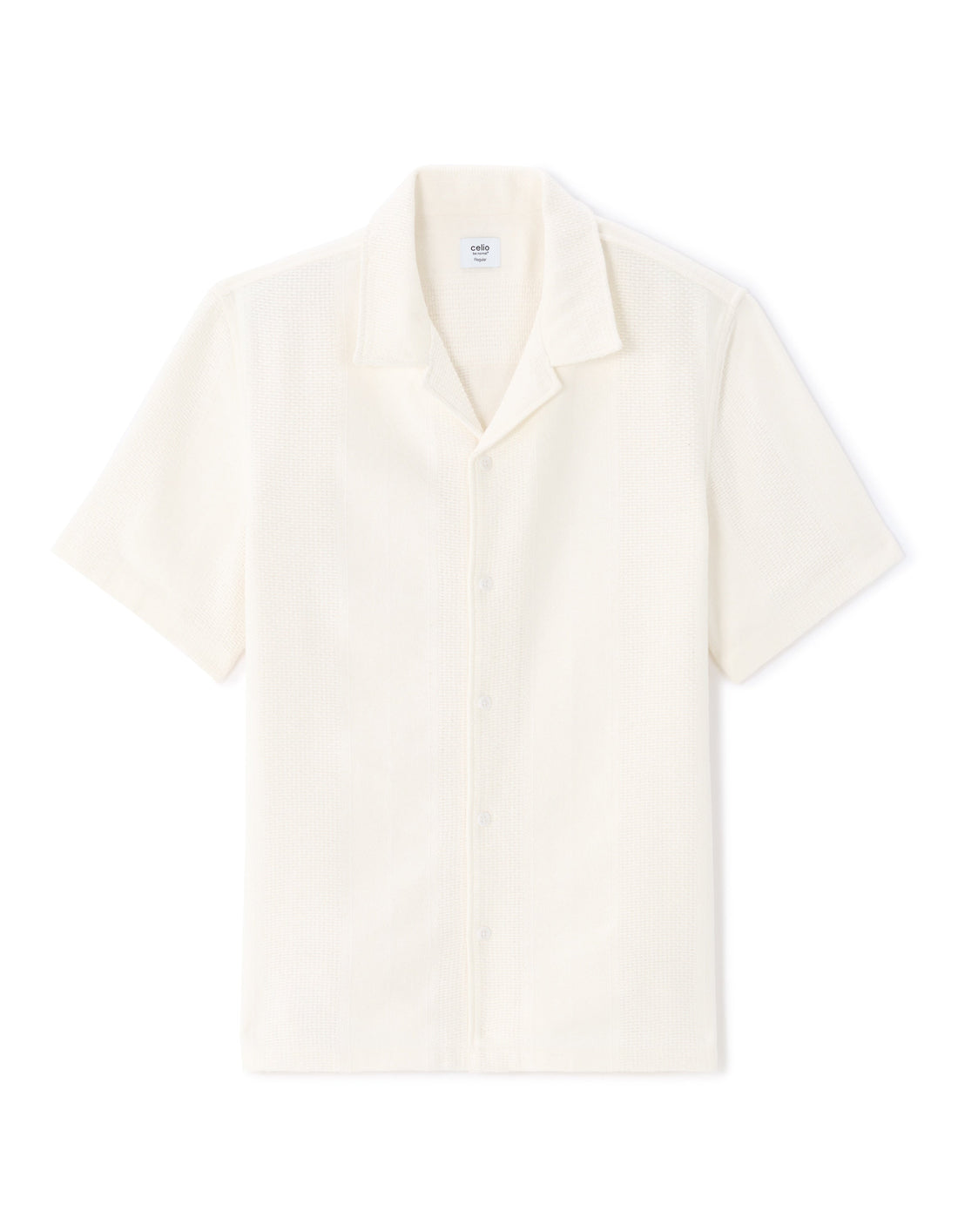 Regular Fit 100% Cotton Jacquard Short Sleeve Shirt Celio