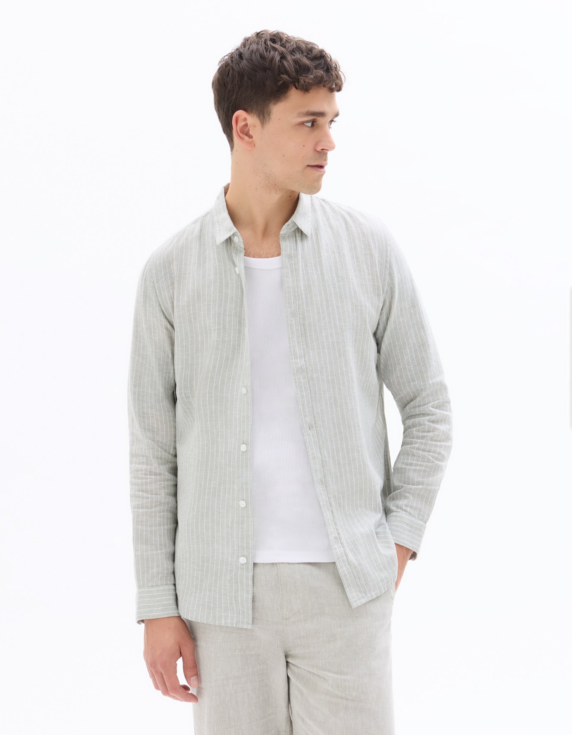 Green Long Sleeves Shirt for Men