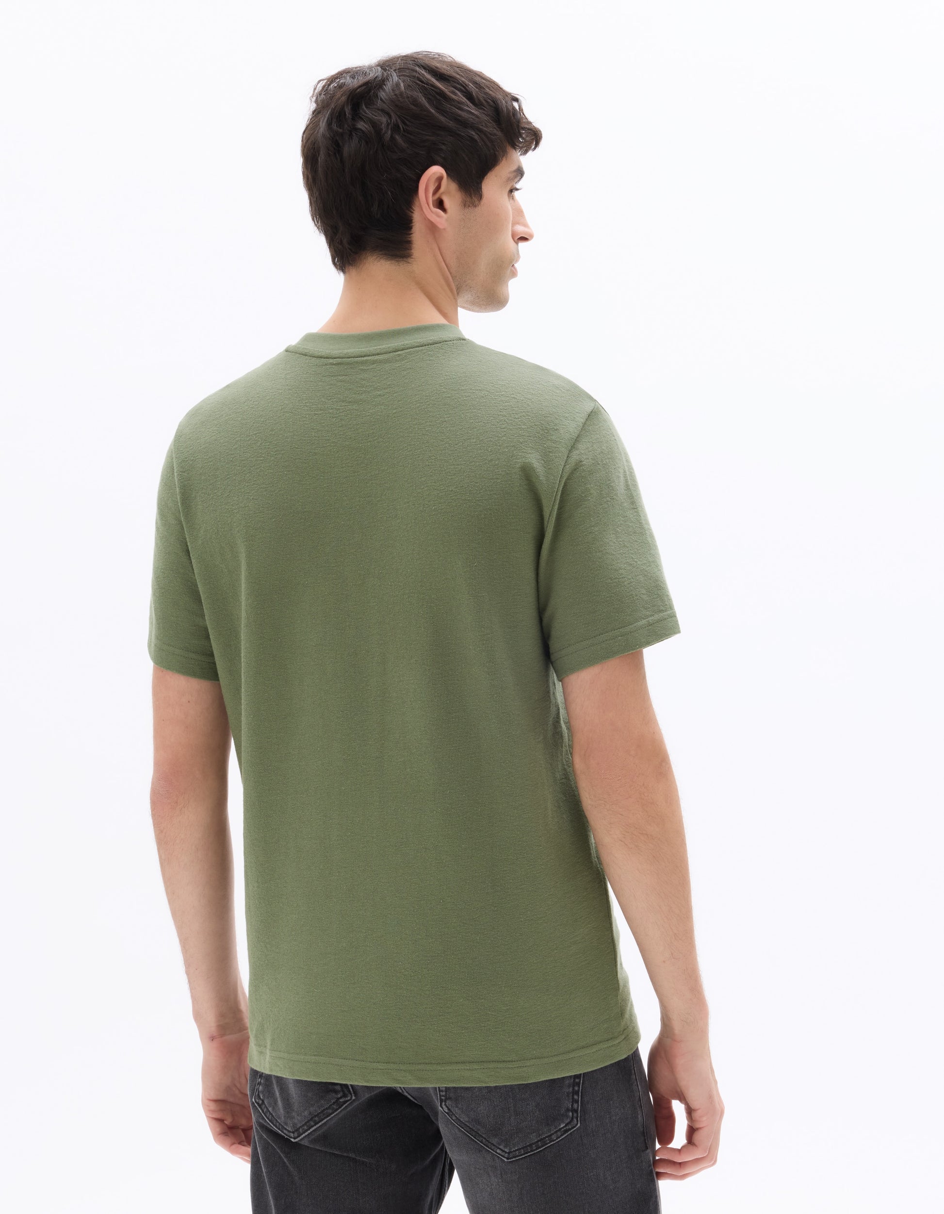 Celio Printed Boxy Crew Neck Cotton Blend T-shirt - Green