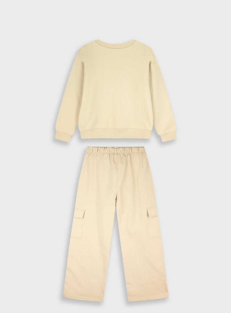 Cotton Girl Tracksuit - Vanilla