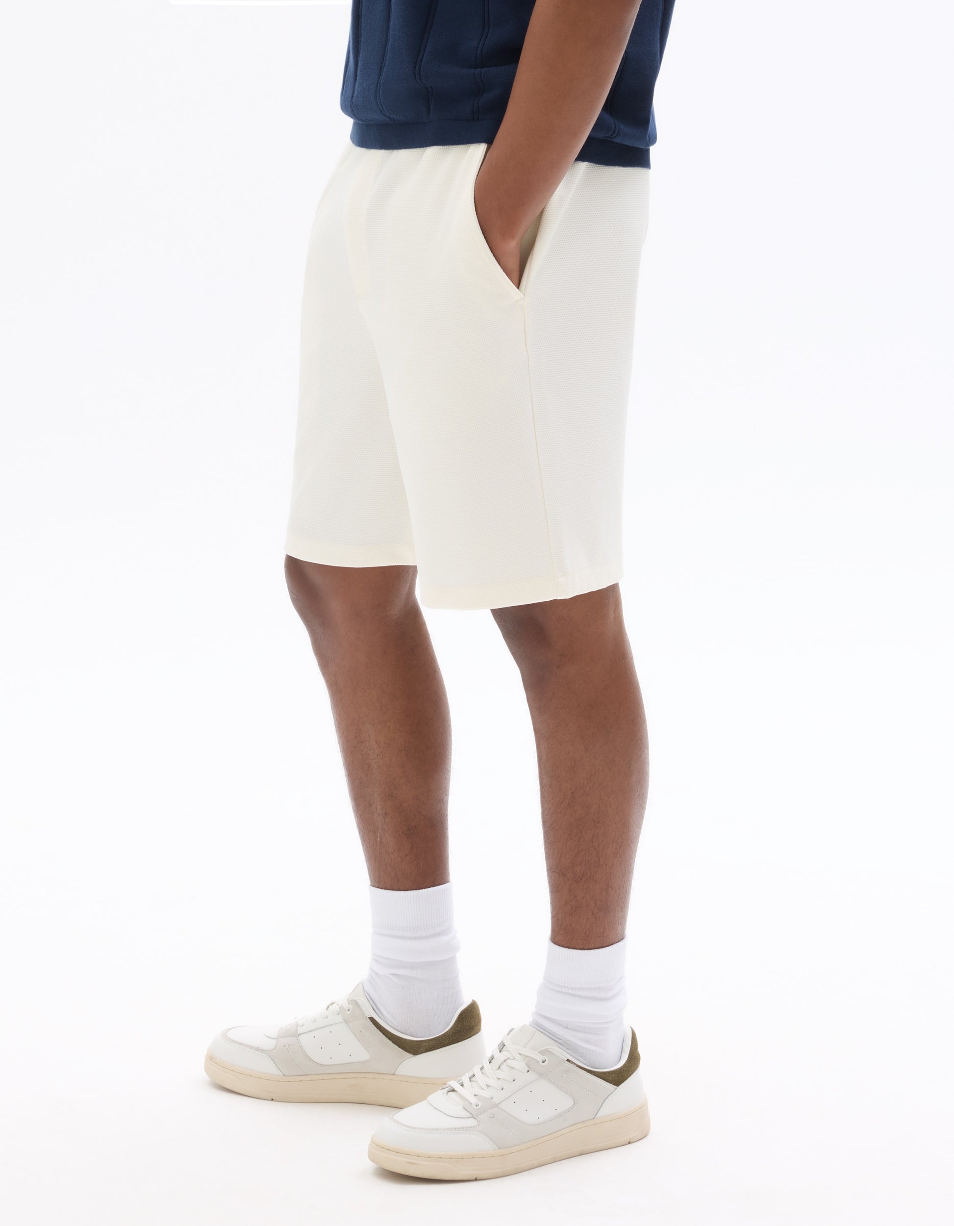 Celio Pique Knit Bermuda Shorts - Beige