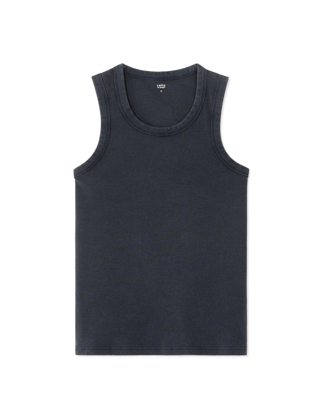 Slim Fit Washed Ribbed Stretch Cotton Tank Top Celio