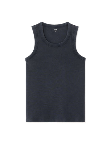 Slim Fit Washed Ribbed Stretch Cotton Tank Top