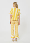 T-shirt in yellow with jersey stripes