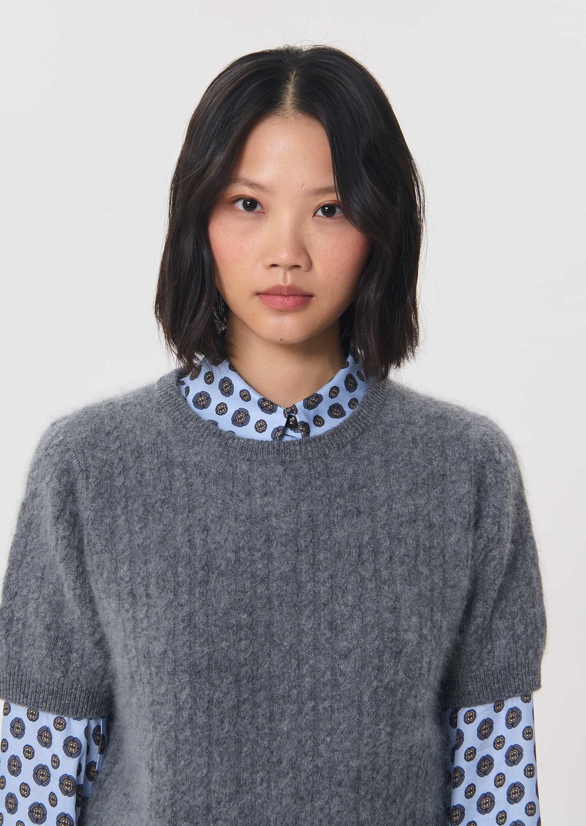 Pamela sweater in grey wool by Tara Jarmon