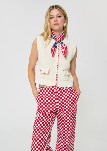 vest in ecru cotton