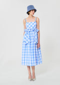 dress in sky blue gingham