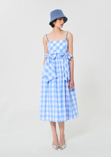 dress in sky blue gingham