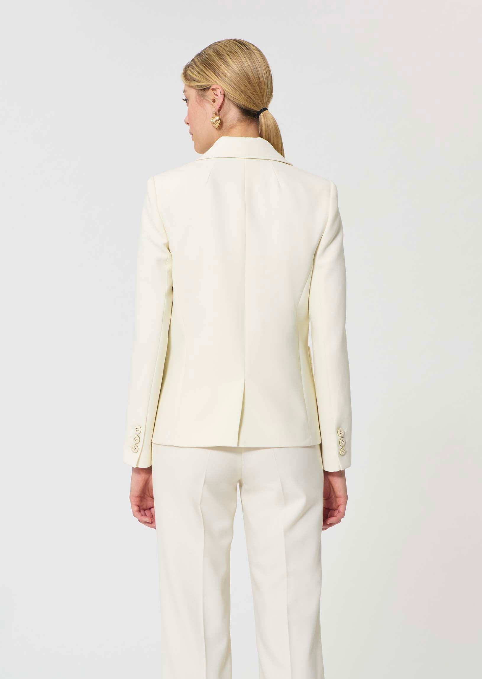 jacket in ecru powder-grain canvas