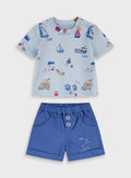 Blue Infant Set(Shorts,Blouse) for Boys