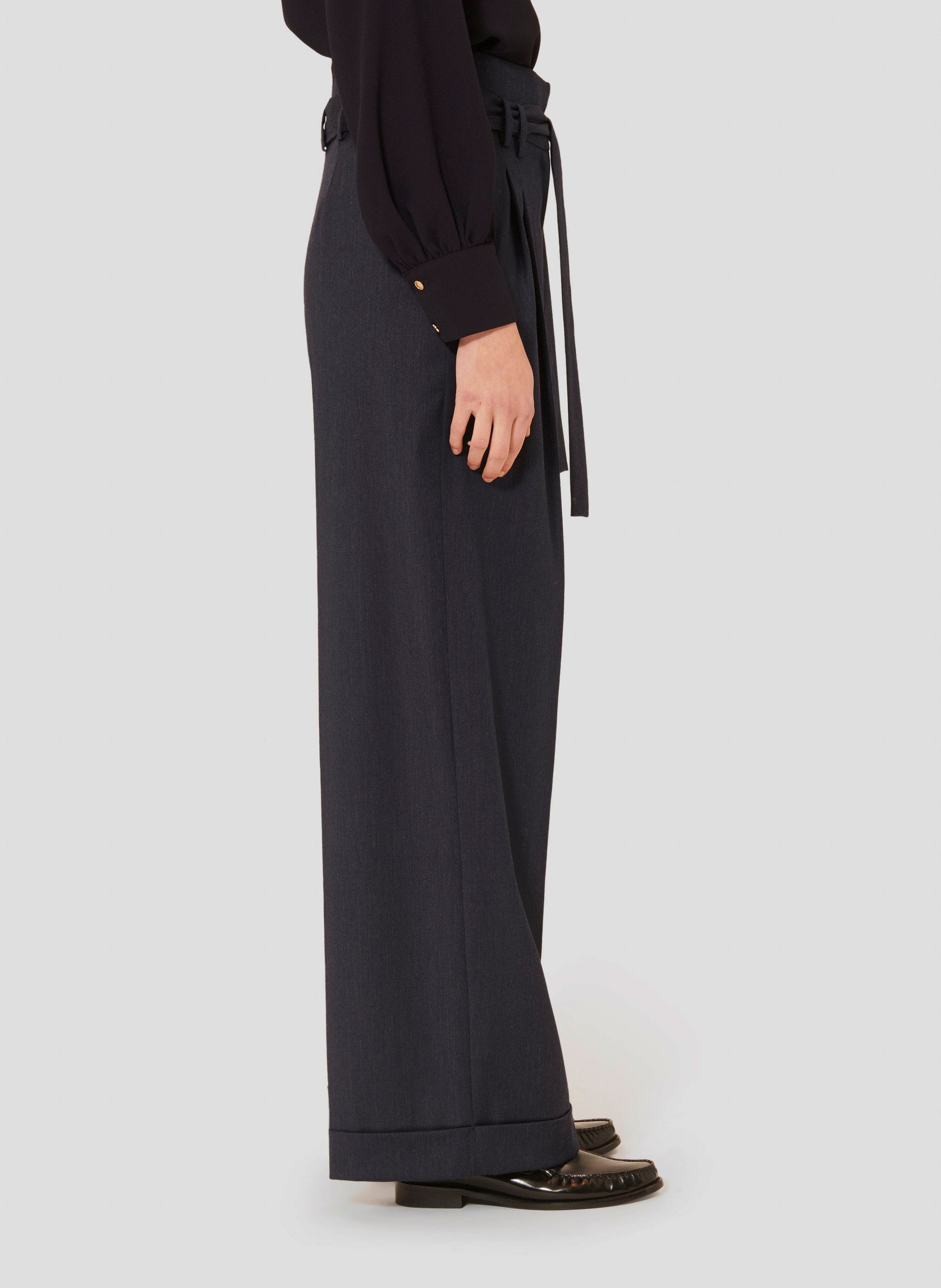 Pia midnight blue flannel pants by Tara Jarmon Lebanon