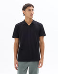 Celio Regular Fit Piqué Polo Shirt with Shark Collar - Black