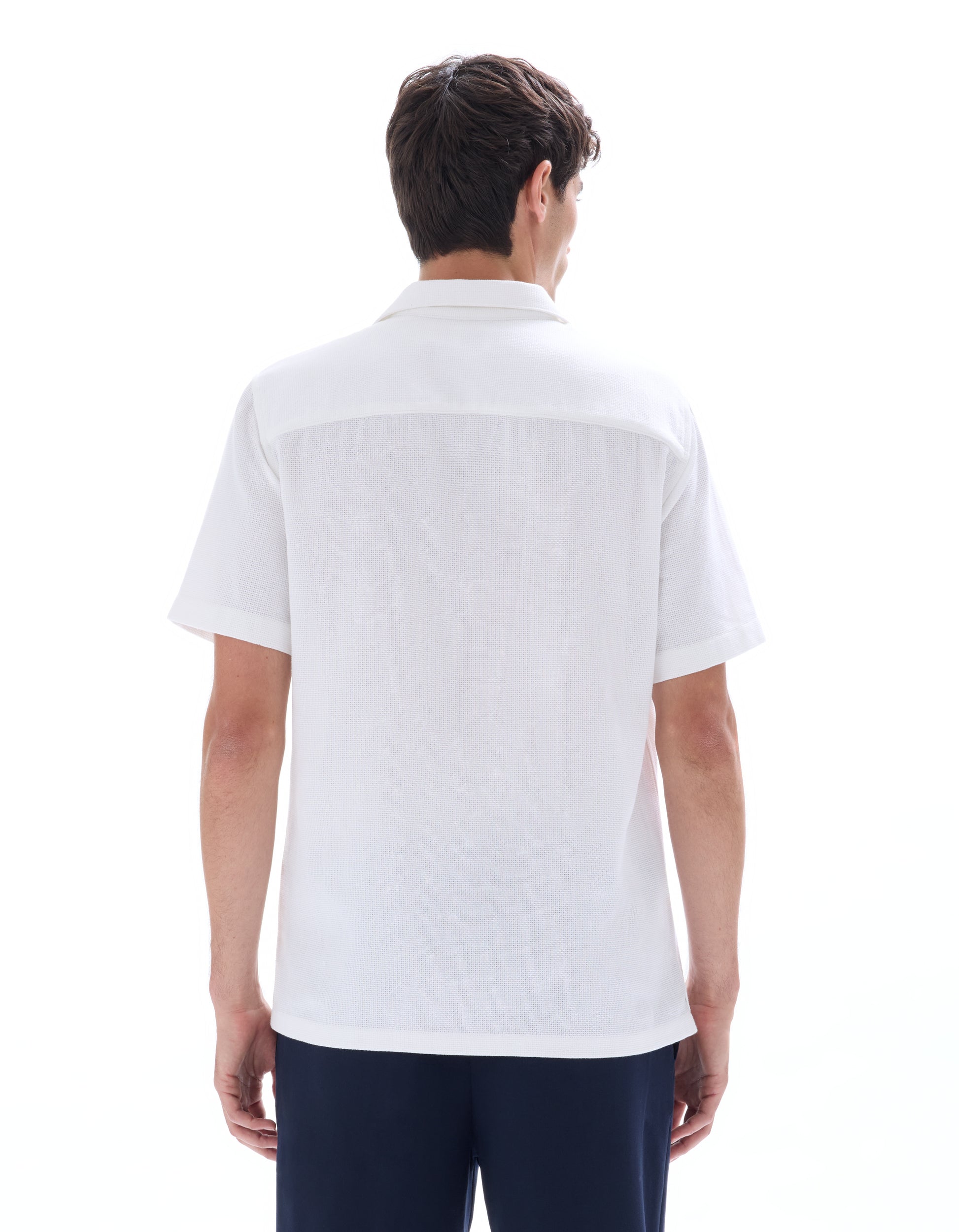 Optical White Short Sleeves Shirt - Celio Lebanon