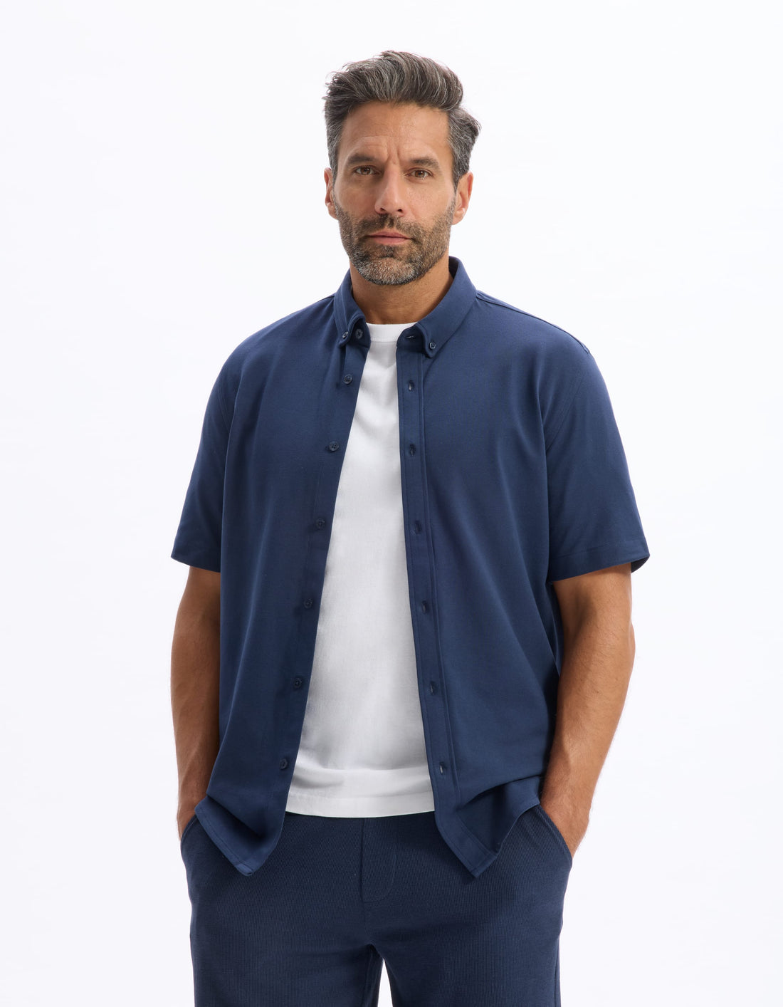 navy Short sleeves Shirt