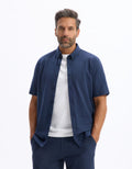 navy Short sleeves Shirt