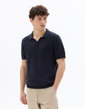 Celio Regular Fit Pique Polo, 100% Cotton Knit - Navy