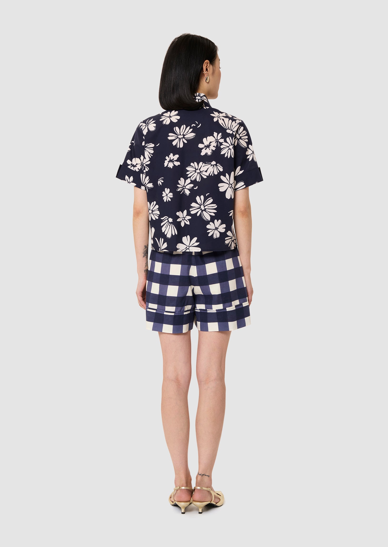 Charles midnight blue with a floral print by Tara Jarmon Lebanon