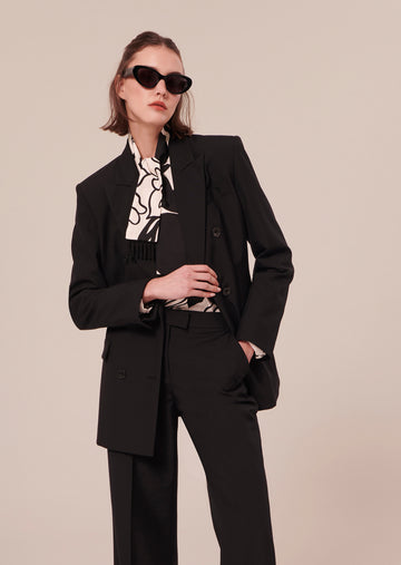 Viola black cold wool suit jacket by Tara Jarmon Lebanon