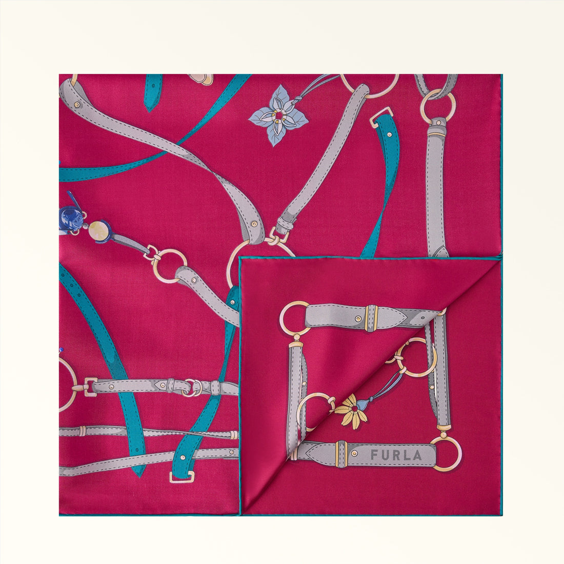 Furla Tortona Carre' 90X90 in Pink - Scarves 