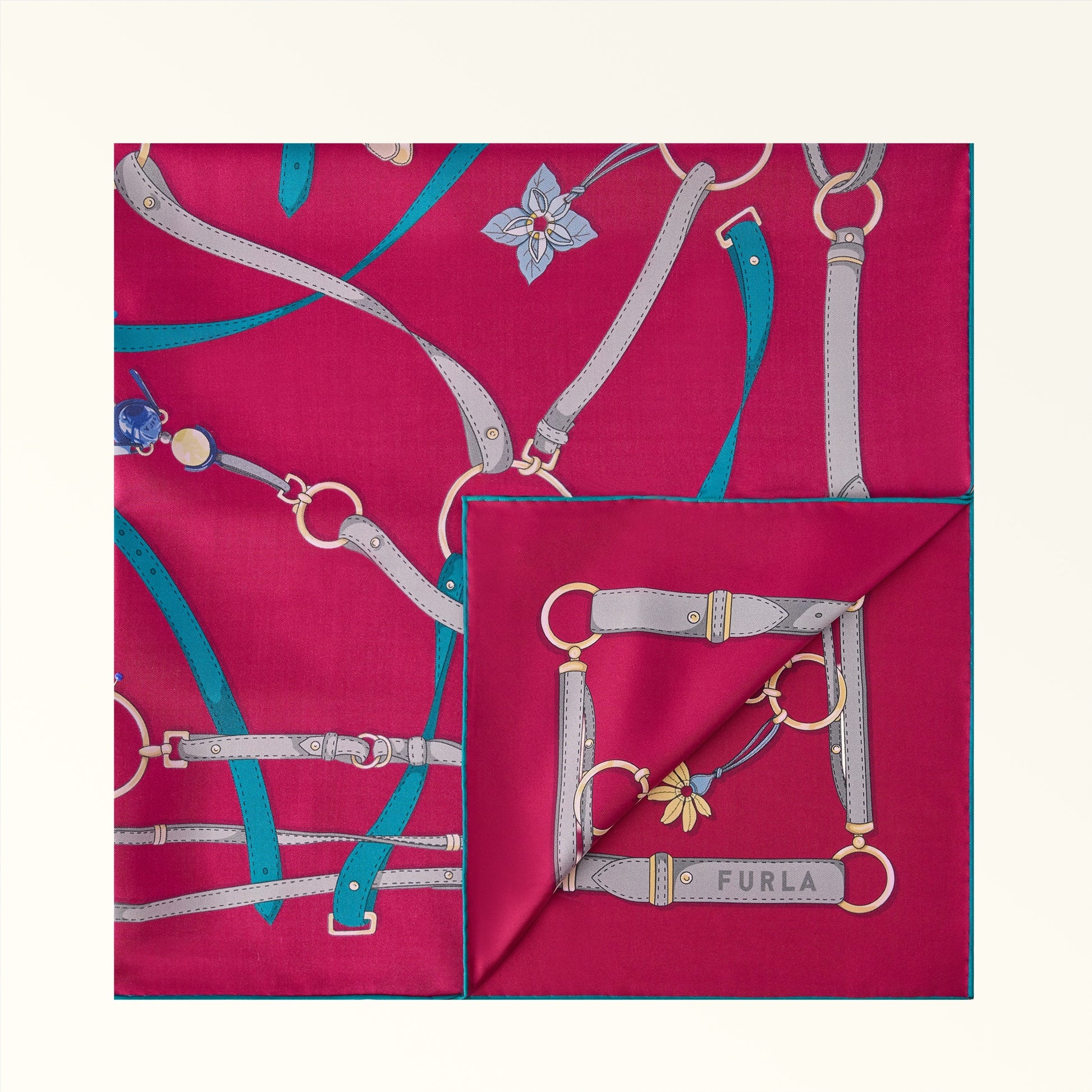 Furla Tortona Carre' 90X90 in Pink - Scarves 