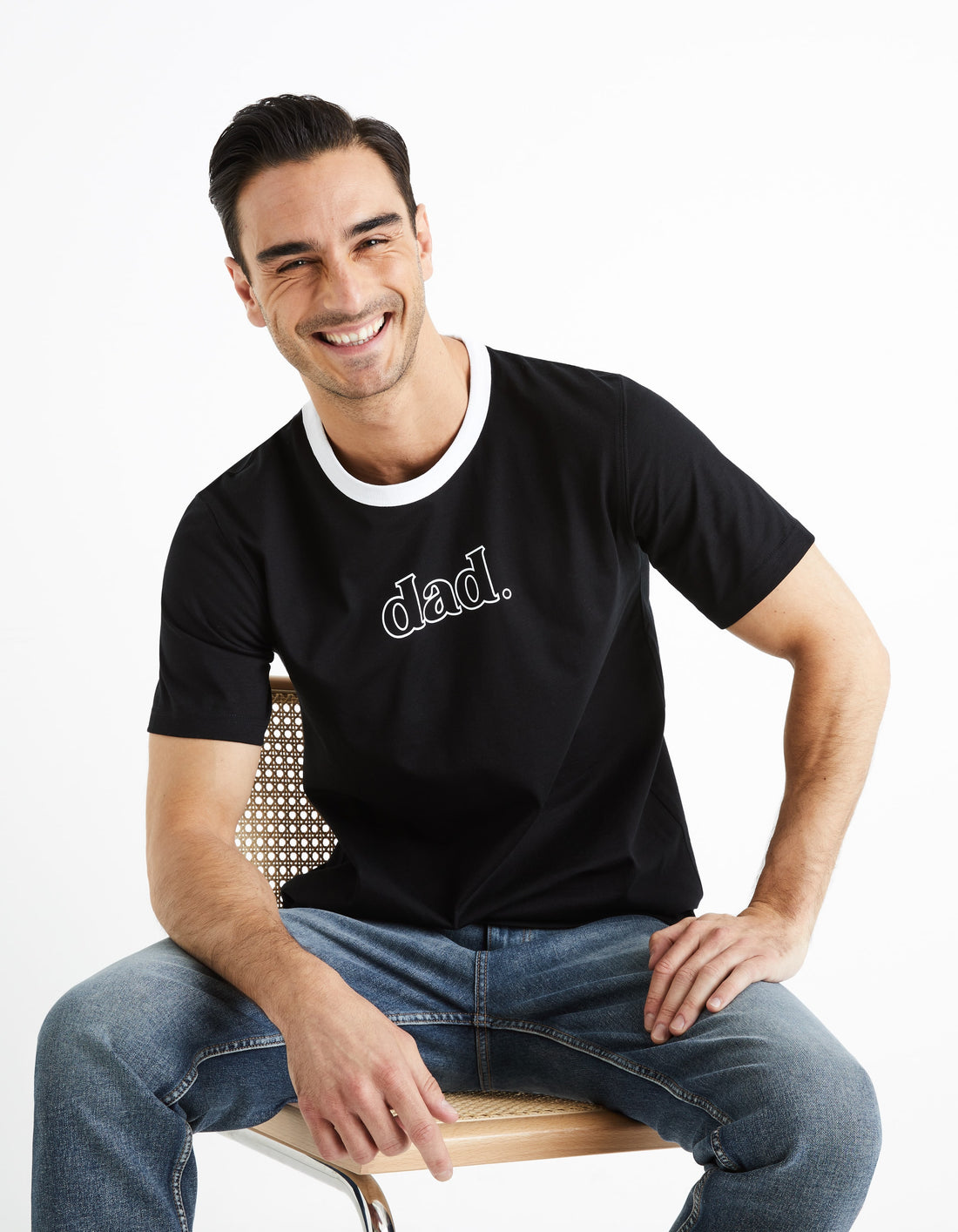 FEFATHER BLACK SS TSHIRT - Celio lebanon