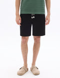 Celio Black Pique Knit Bermuda Shorts - Black
