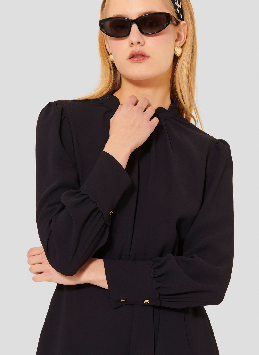 Rowen midnight blue crepe dress by Tara Jarmon Lebanon