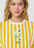T-shirt in yellow with jersey stripes