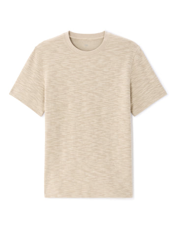 Celio Boxy Crew Neck Bouclé-Effect T-shirt - Beige
