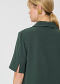 Tony dark green in fluid crepe