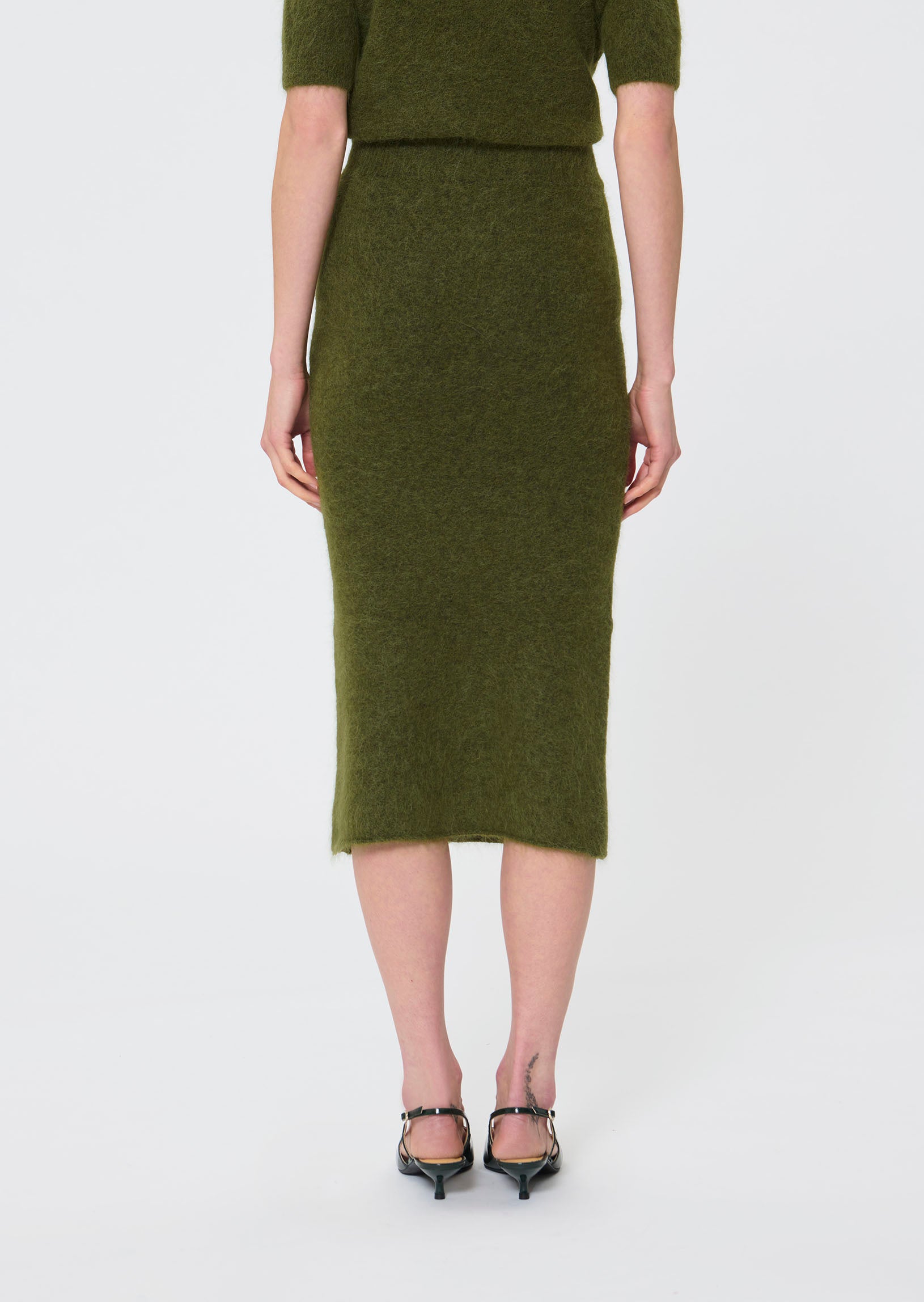 Janna  green knitted skirt for women