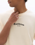 Celio Boxy Crew Neck Equilibrium Print T-Shirt - Beige