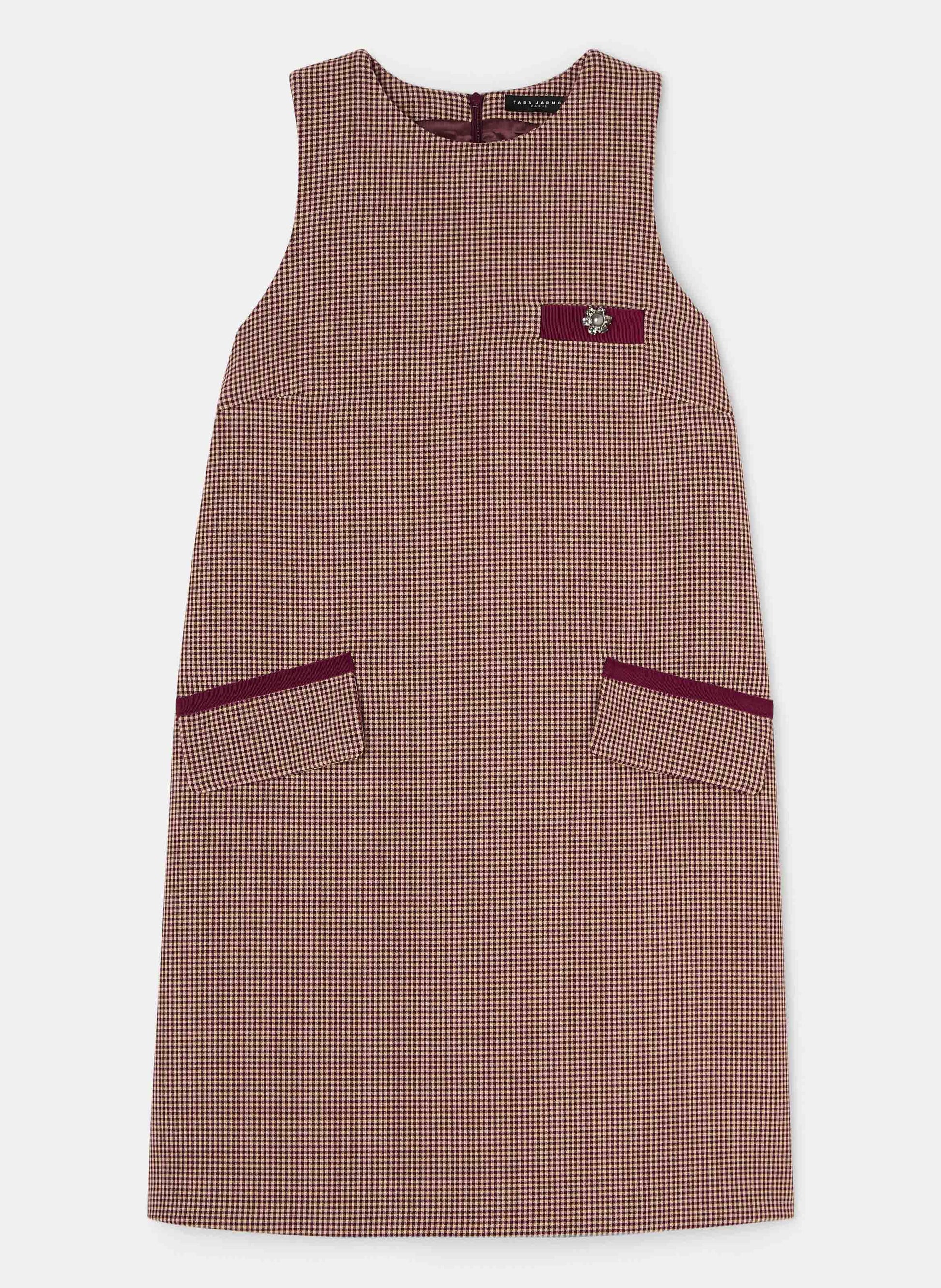 Ravel Burgundy Houndstooth Dress by Tara Jarmon Lebanon