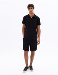 Celio Regular fit knit polo - Black