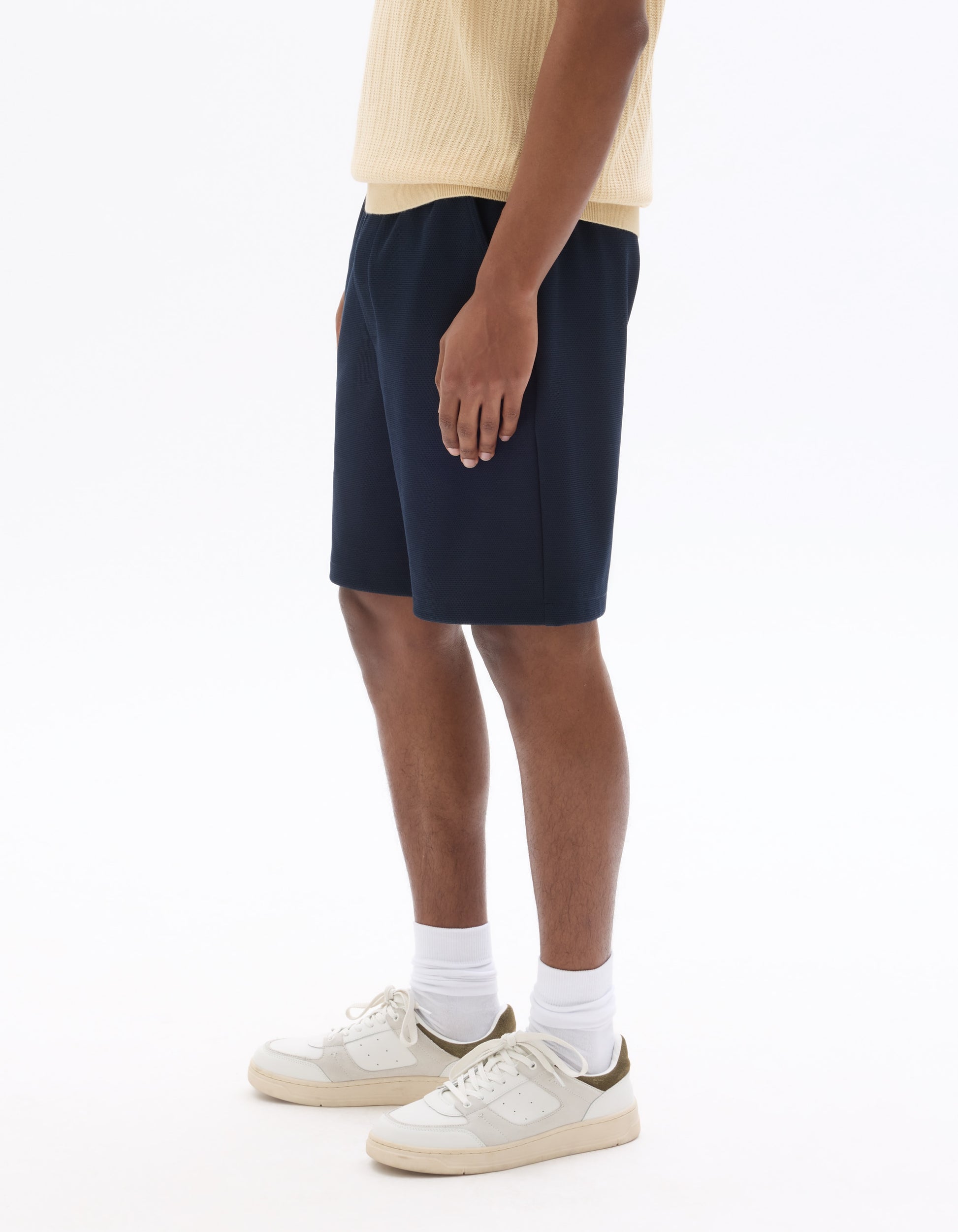 Celio Pique knit Bermuda shorts - Navy