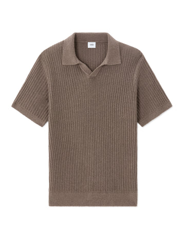 Celio Regular Fit Striped and Textured Polo Shirt - Grey