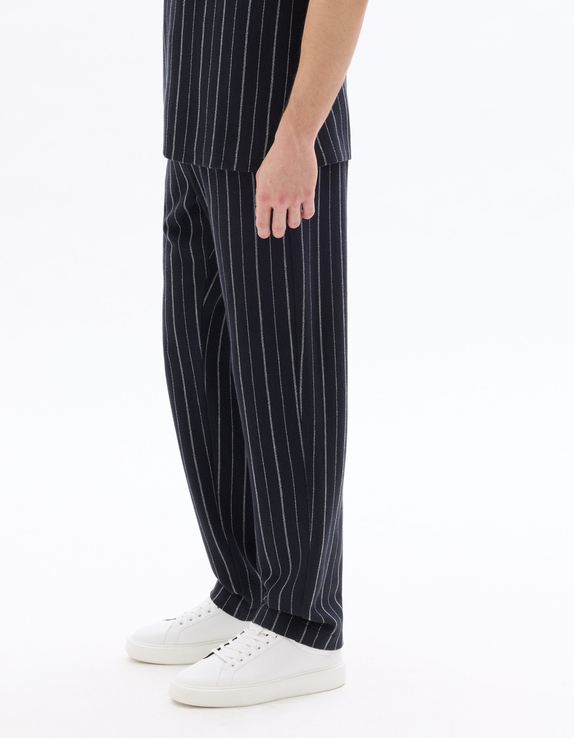Celio Striped Straight Pants - Blue