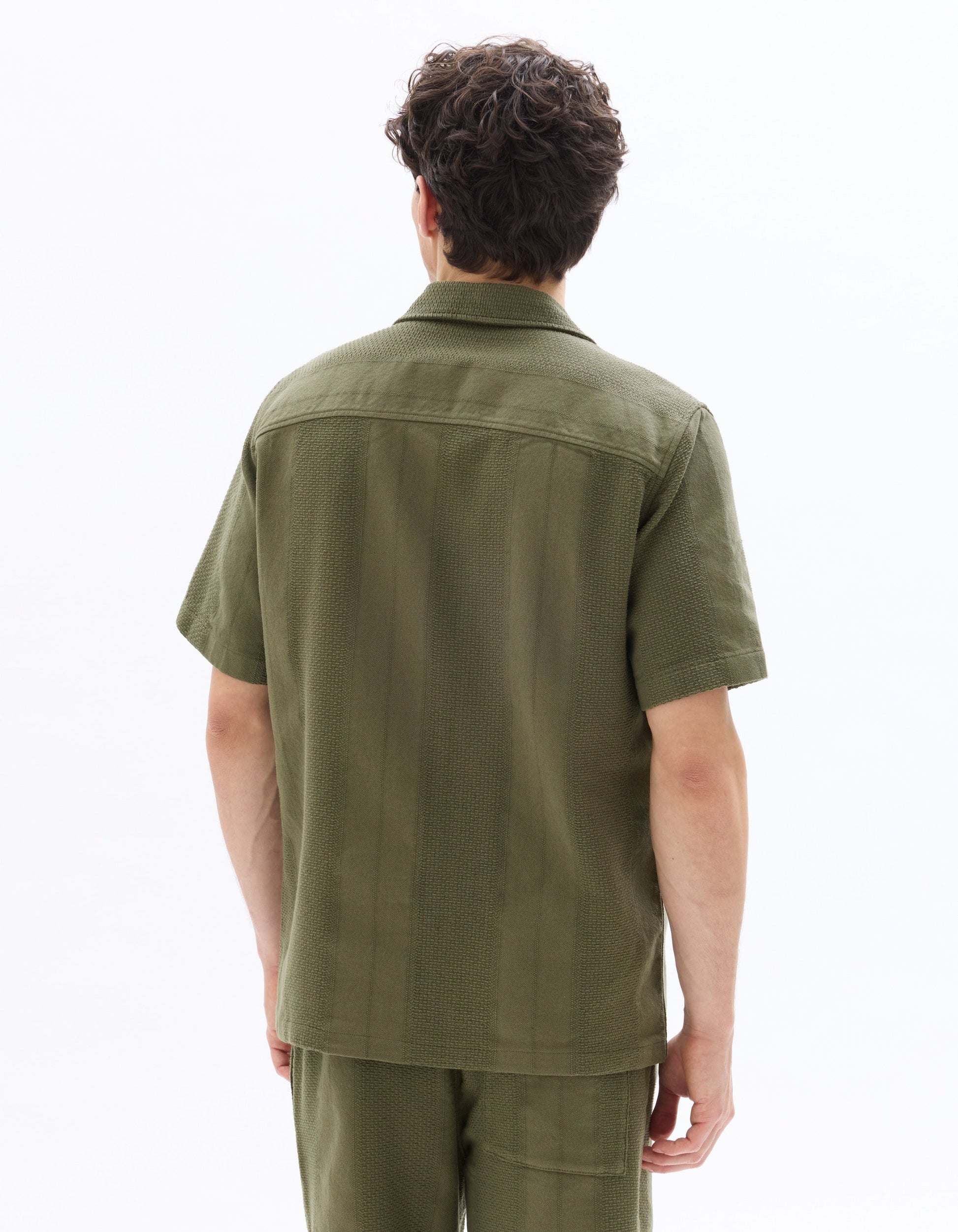 Regular Fit 100% Cotton Jacquard Short-Sleeve Shirt Celio