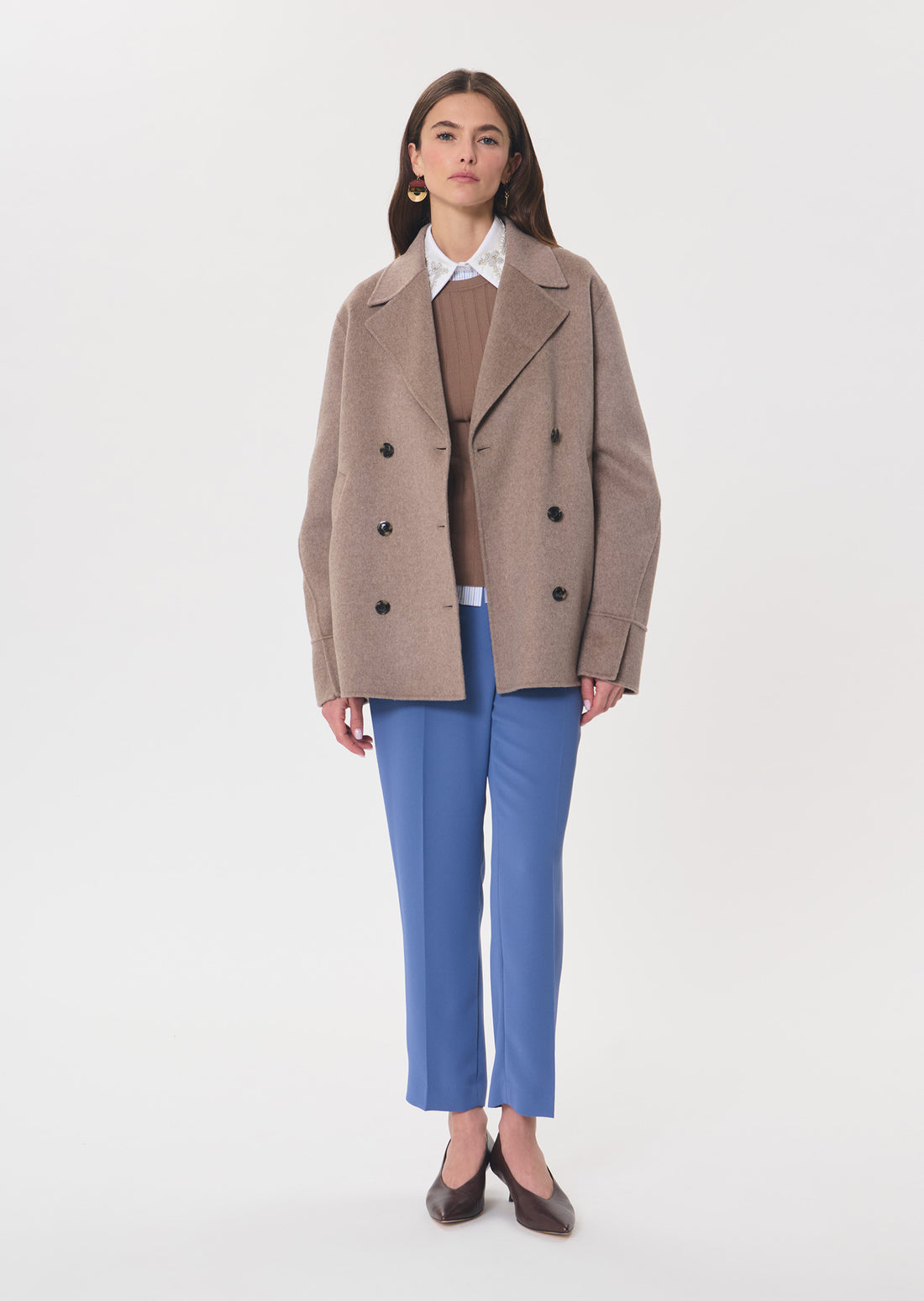 Marlo coat in hazel wool by Tara Jarmon