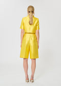 shorts in yellow duchess satin
