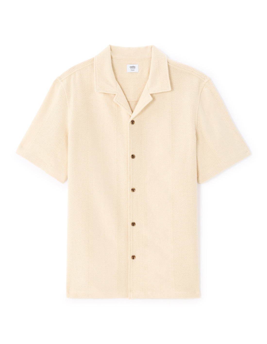 Regular Fit 100% Cotton Jacquard Short-Sleeved Shirt Celio