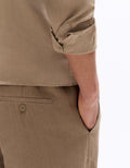 Celio 100% Linen Straight Pants - Brown