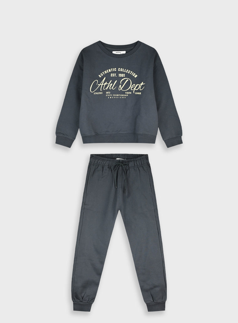 Cotton Girl Tracksuit - Cloud Grey