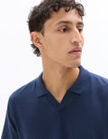 Celio Regular Fit Piqué Polo Shirt with Shark Collar - Navy